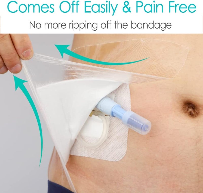 EaseToU Waterproof PD Dialysis Catheter Shower Cover 10x12 with No Glue On The Center, Peritoneal Dialysis PICC Line Chest Port Shower Protector Shield Island Bandage Dressing Accessories (Pack of 14) - Image 2
